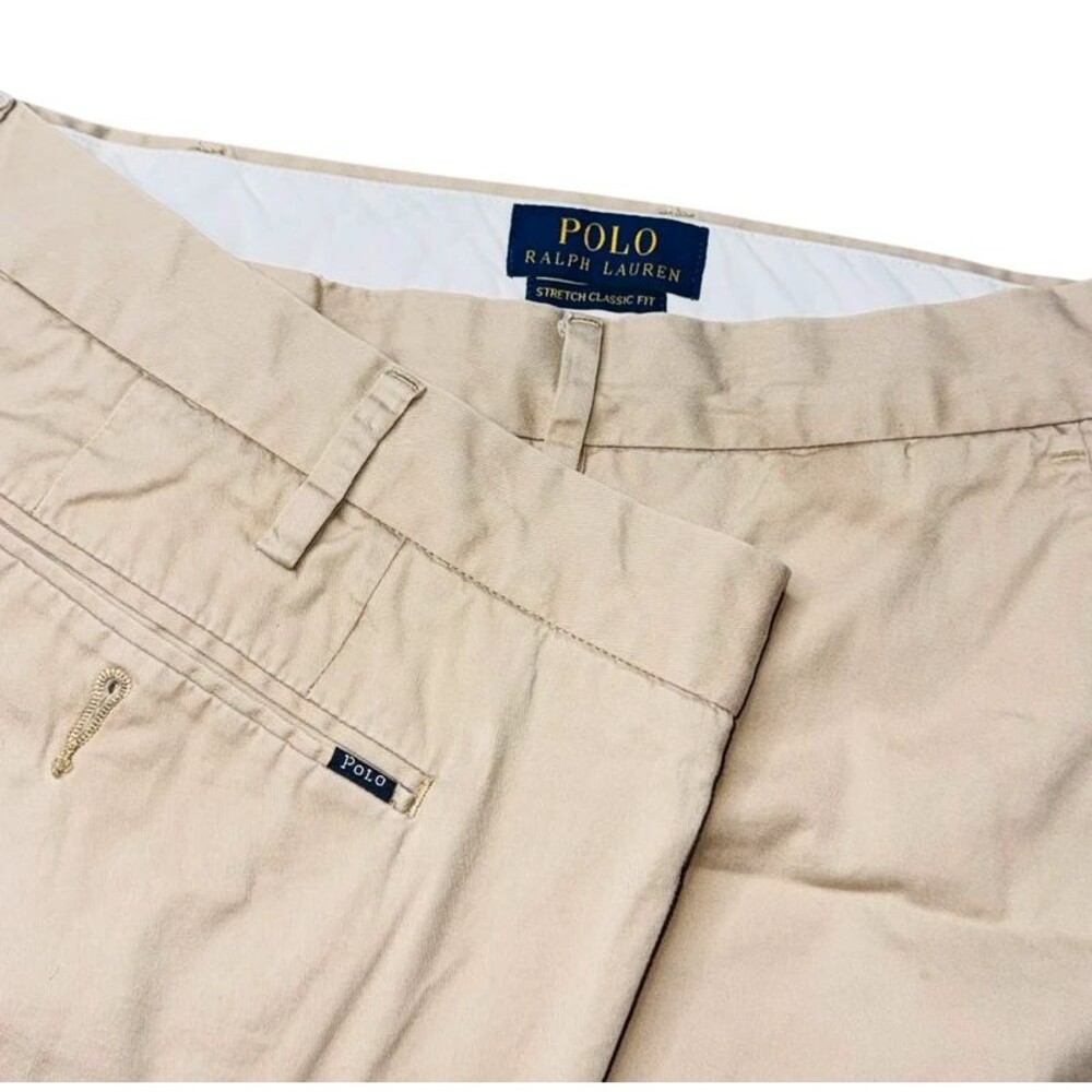 Polo Ralph Lauren Men's Size 42 Khaki Stretch Classic Cotton Shorts